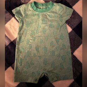 Gymboree Teal Baby Romper with Cactus Design